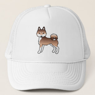 Boné Cachorro De Cartoon Klee Kai Cute, De Cor Vermelha