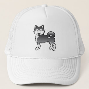 Boné Cachorro de Cartoon Malamute Azul no Alasca