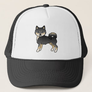 Boné Cachorro De Cartoon Malamute Preto E Tan