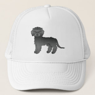 Boné Cachorro de Cartoon Negro Mini Goldendoodle