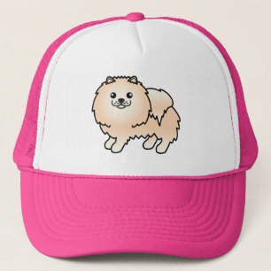 Boné Cachorro de Cartoons Cuja Pomerânia Cream