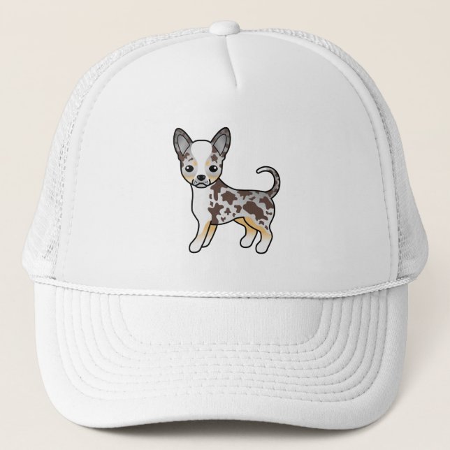 Boné Cachorro de desenho animado Chihuahua de pelo liso (Frente)
