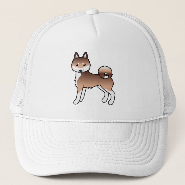 Boné Cachorro De Desenho Animado Fofo Alaskan Klee Kai  (Frente)