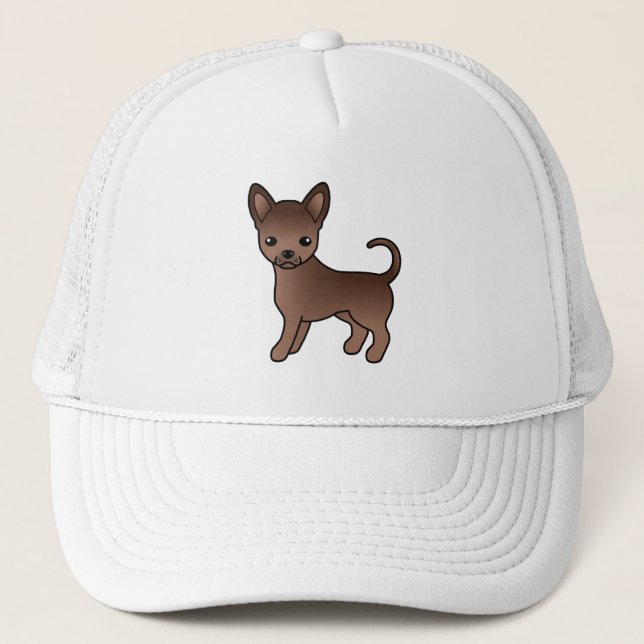 Boné Cachorro de desenho animado fofo Chihuahua de pelo (Frente)