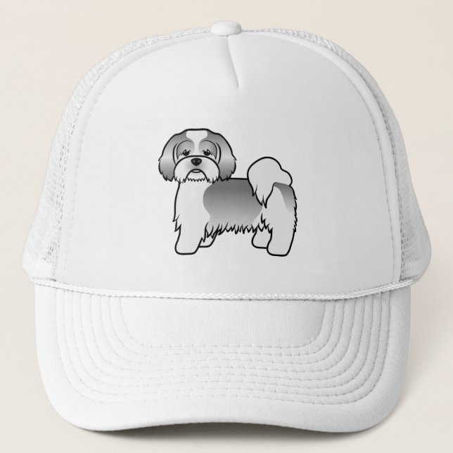 Boné Cachorro De Desenho Animado Fofo Lhasa Apso Pratea (Frente)