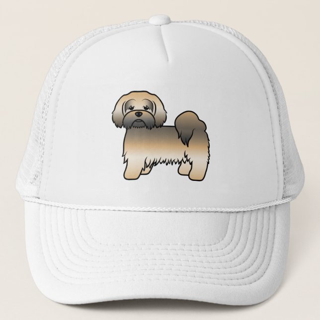Boné Cachorro de desenho animado fofo Lhasa Apso Sable  (Frente)