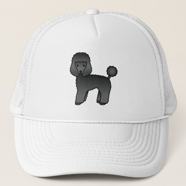 Boné Cachorro de desenho animado fofo Poodle Toy preto (Frente)