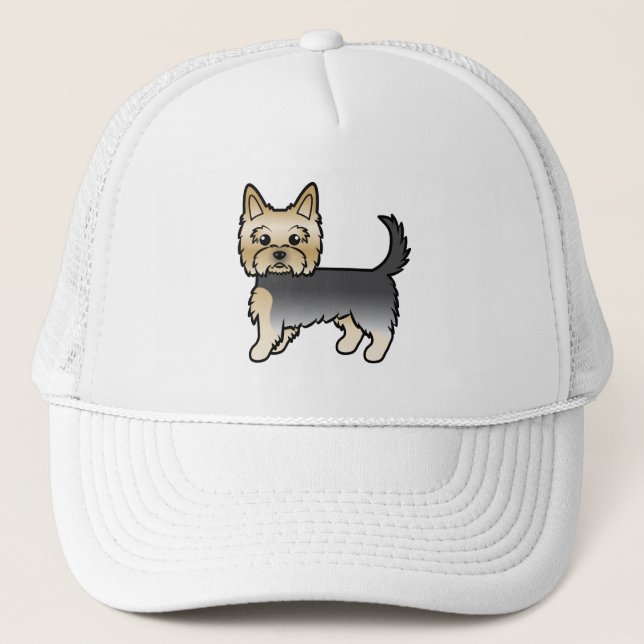Boné Cachorro De Desenho Animado Yorkshire Terrier Blue (Frente)