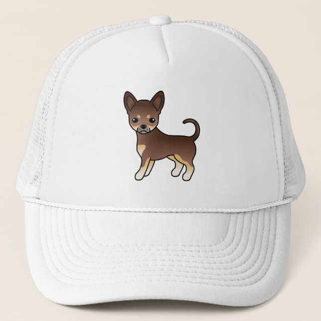 Boné Cachorro Fofo Chihuahua de Pelo Liso Chocolate e B (Frente)