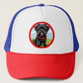 Boné Cachorro Negro Cachorro Vermelho com Estilo de Car