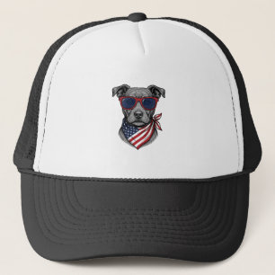 Boné Cachorro Patriótico Com Óculos De Sol Camisa Vinta