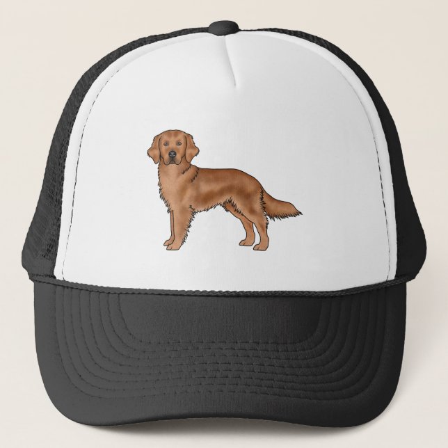 Boné Cachorro Retriever Ruivo Cute Cartoon Arte (Frente)