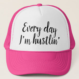 Boné Cada dia eu sou chapéu do camionista do hustlin