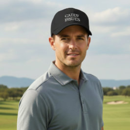 Boné Caddy emite chapéu de golfe preto e branco