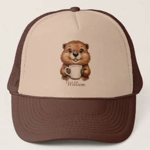 Boné Café da Manhã Personalizado de Castor Aconchegante