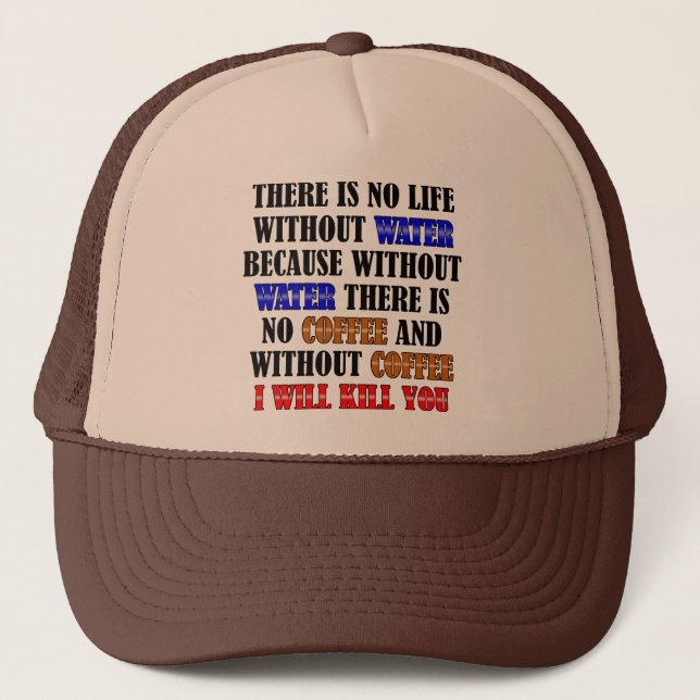 Boné Café É Vida Gorro de Caminhoneiro Engraçado (Frente)