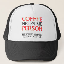 Café Pessoa Personificando Chapéu de Caminhoneiro 