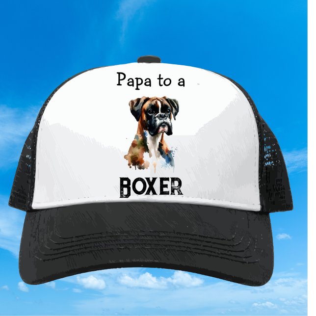 Boné Caixa de Aquarela Boxer Papai Marrom Personalizar (Criador carregado)