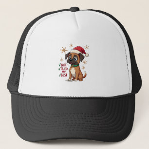 Boné Caixa fofa do cão do Natal Legal Tentei o meu melh