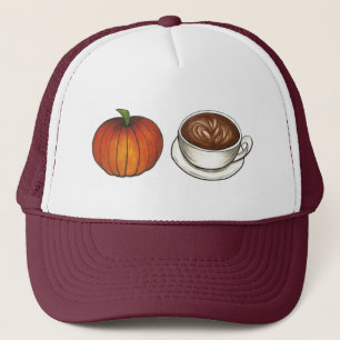 Boné Calça de abóbora de café outono outono