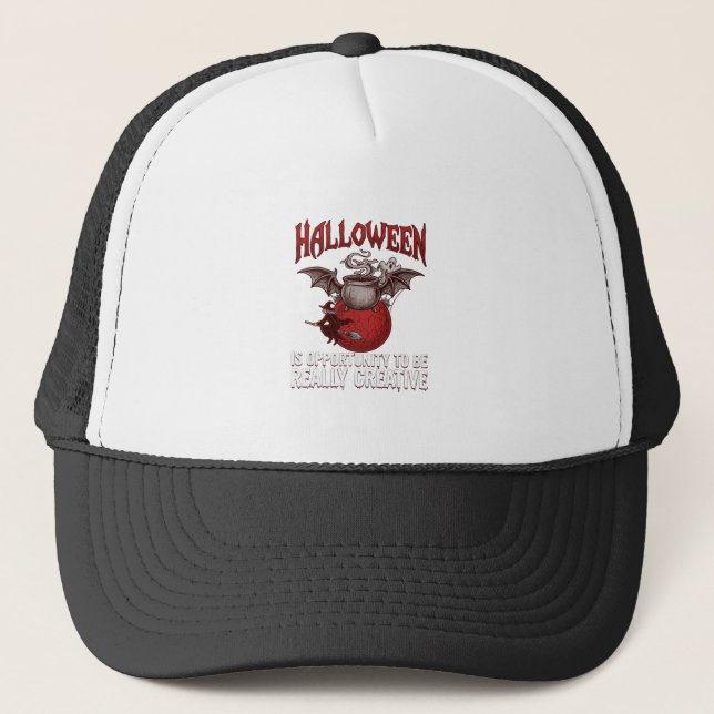 Boné Caldeirão Voador de Morcego de Halloween Bruxa Fan (Frente)