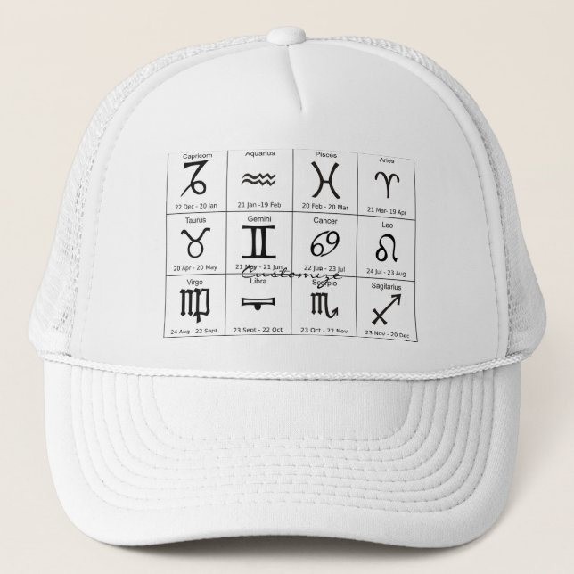 Boné Calendário de Astrologia de Sinal Sun Zodiac Thund (Frente)