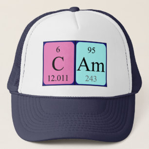 Boné Cam periodic table name hat