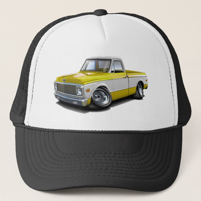 Boné Caminhão 1970-72 Amarelo-Branco de Chevy C10 (Frente)