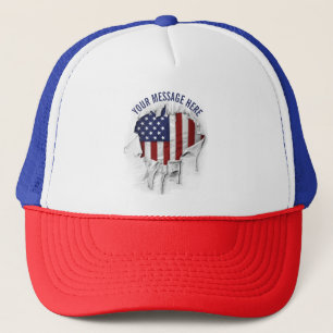 Boné Caminhão de Bandeiras Americanas Destruído, Arra