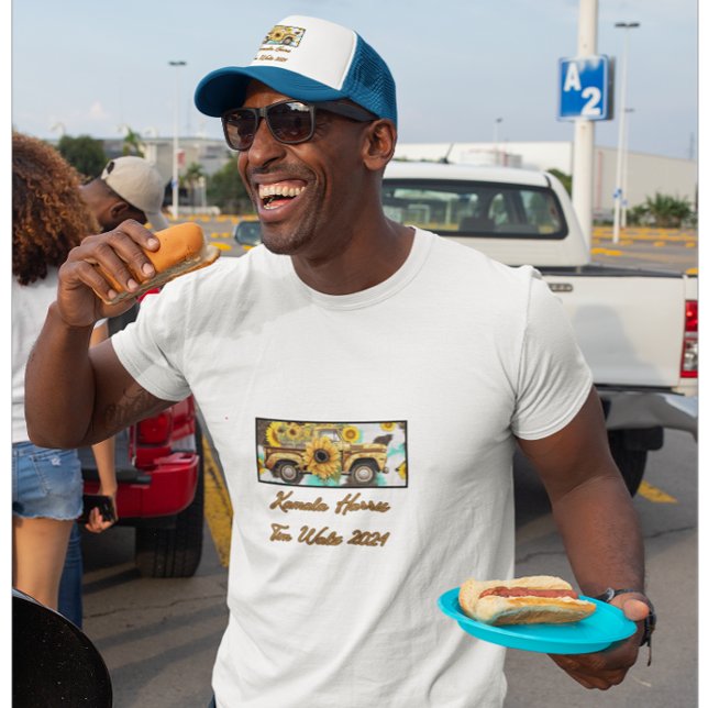 Boné Caminhão de Girassol Vintage. Harris - Walz. Branc (Criador carregado)