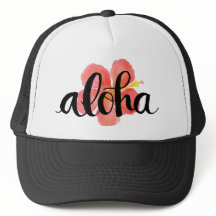 Boné Caminhoneiro Aloha Hibiscus