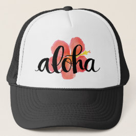 Boné Caminhoneiro Aloha Hibiscus