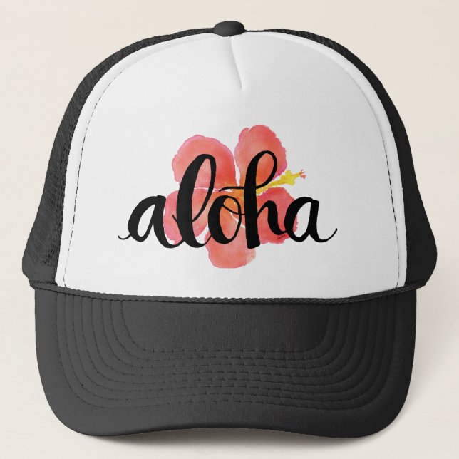 Boné Caminhoneiro Aloha Hibiscus (Frente)