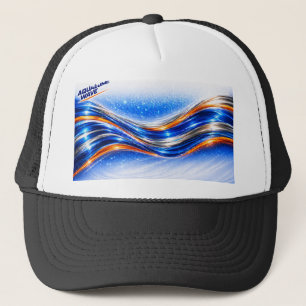 Boné Camisa Aqualume Wave – Fluxo Abstrato Laranja Azul