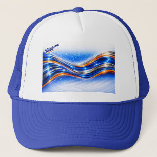 Boné Camisa Aqualume Wave – Fluxo Abstrato Laranja Azul
