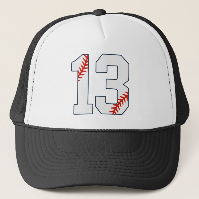 Boné Camisa de Beisebol Número 13 (Frente)