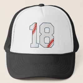 Boné Camisa de Beisebol Número 18