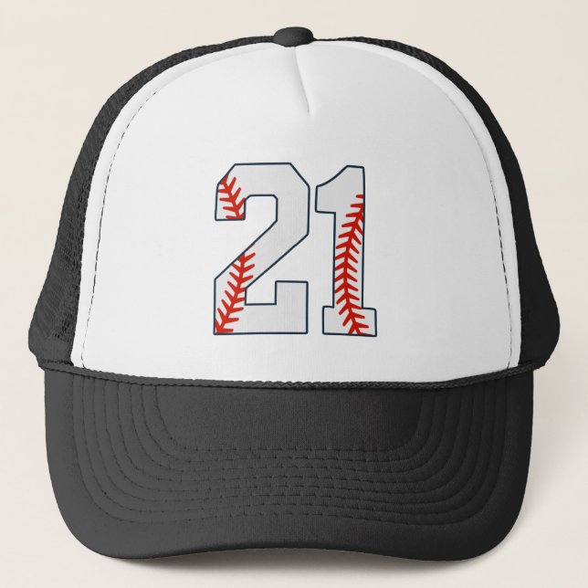 Boné Camisa de Beisebol Número 21 (Frente)