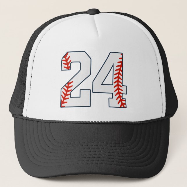 Boné Camisa de Beisebol Número 24 (Frente)