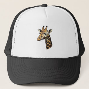 Boné Camisa de desenho de retrato de girafa com gravaçã