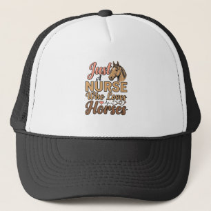 Boné Camisa de Enfermeira que Ama Cavalos com Gravura V