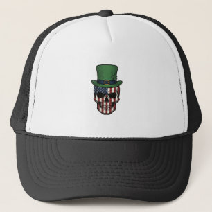 Boné Camisa de gravura vintage de caveira patriótica ir