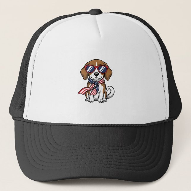 Boné Camisa de Óculos de Sol de Cachorro Beagle Patriot (Frente)