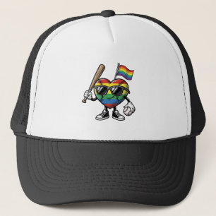 Boné Camisa de Orgulho de Beisebol Coração Arco-íris Vi