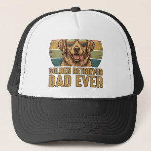 Boné Camisa do pôr do sol vintage Pai do Golden Retriev