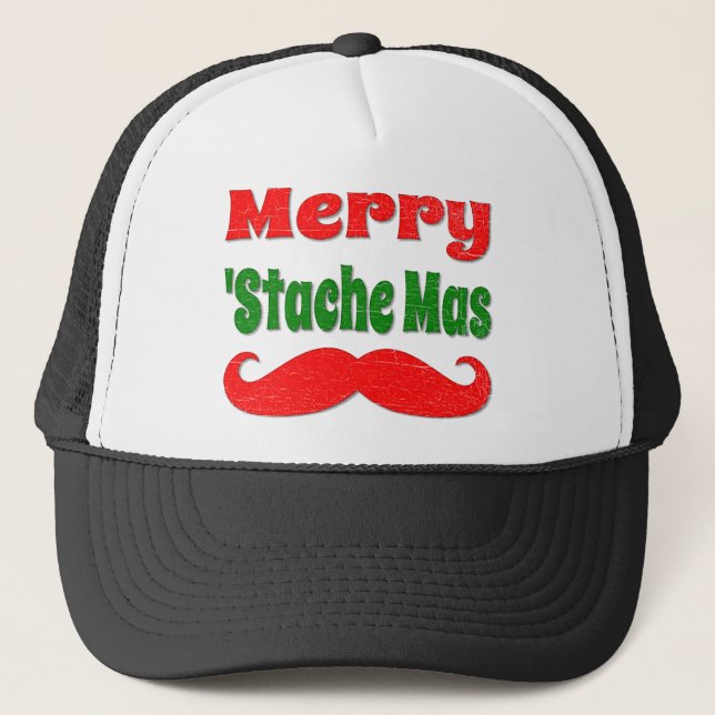 Boné Camisa engraçada alegre do Natal do Mas de Stache (Frente)