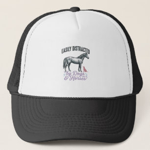 Boné Camisa Facilmente Distraído por Cães e Cavalos Des