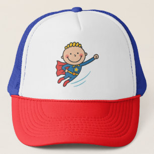 Boné Camisa-T de Crianças Voadoras Super-Herói Caricatu