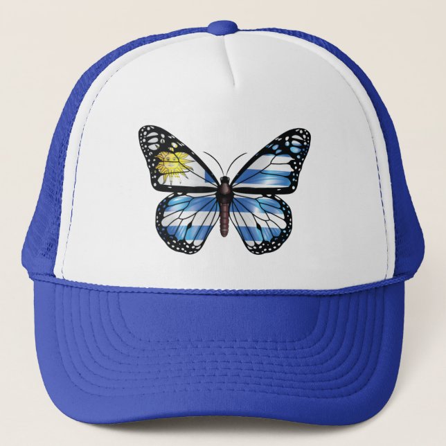 Boné Camisa Tri-Blend da bandeira da borboleta Uruguai (Frente)