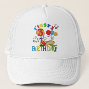 Boné Camisas de aniversário de 3 anos Fiesta e presente